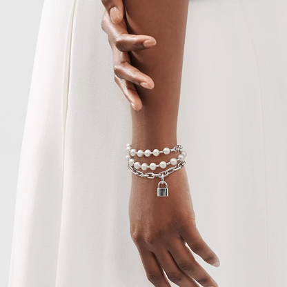 [Eterna Jewels]PEARL LOCK SILVER BRACELET