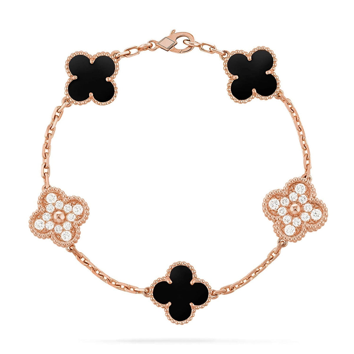 [Eterna Jewels] CLOVER 5 MOTIF ONYXS BRACELET COLLECTION