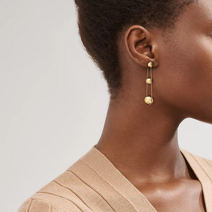 [Eterna Jewels]TRIPLE DROP GOLD EARRINGS