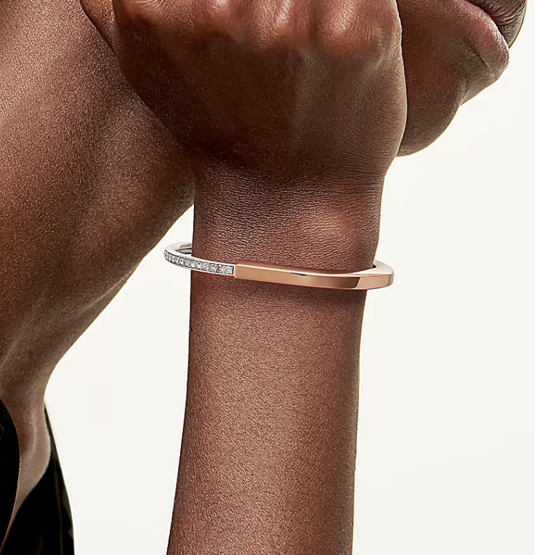 [Eterna Jewels]LOCK BRACELET ROSE AND WHITE GOLD DIAMOND