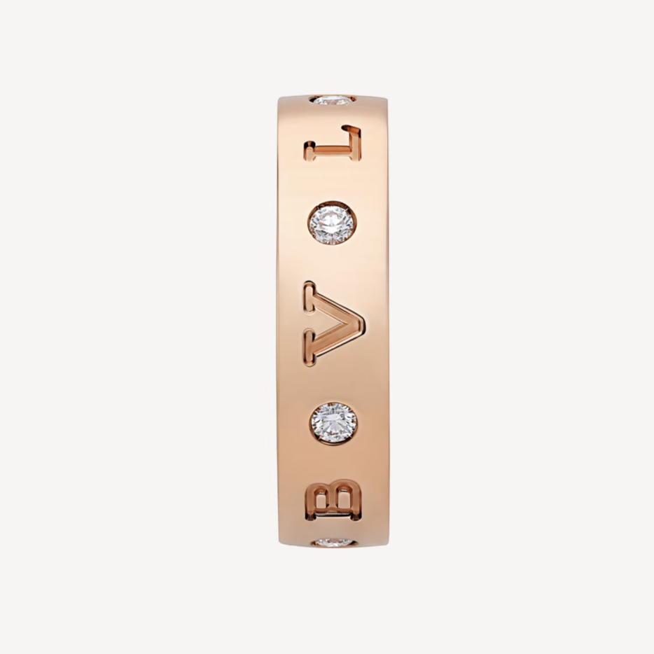 [Eterna Jewels]ZERO 1 ESSENTIAL PINK GOLD BAND WITH DIAMONDS RING