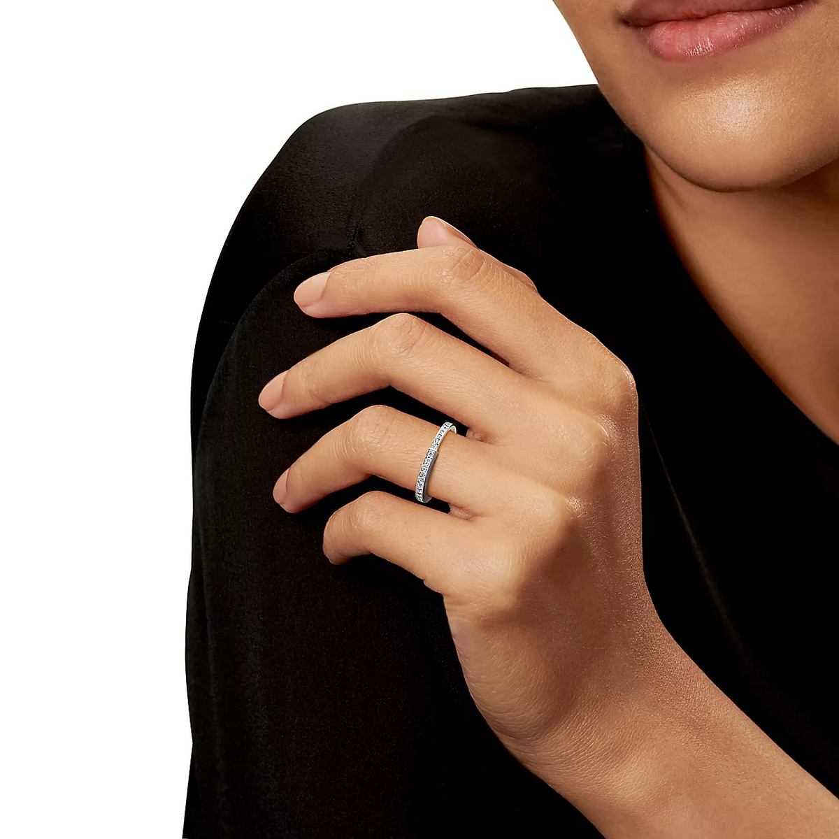 [Eterna Jewels]LOCK RING SILVER DIAMOND PAVED