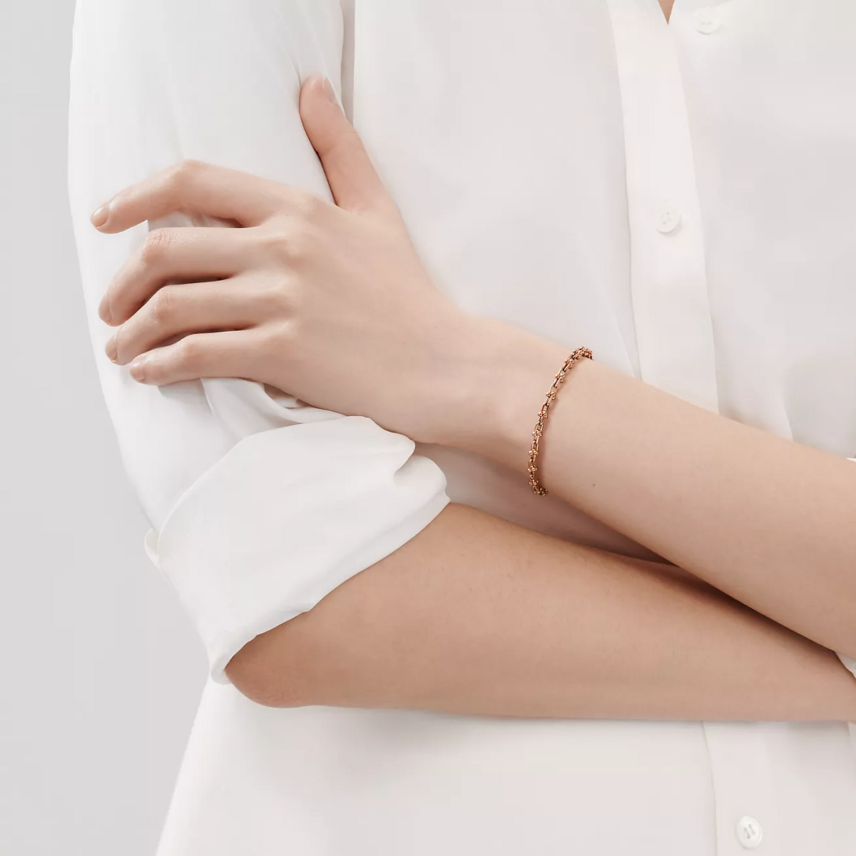 [Eterna Jewels]HARDWEAR MICRO LINK 44 MOTIF PINK GOLD BRACELET