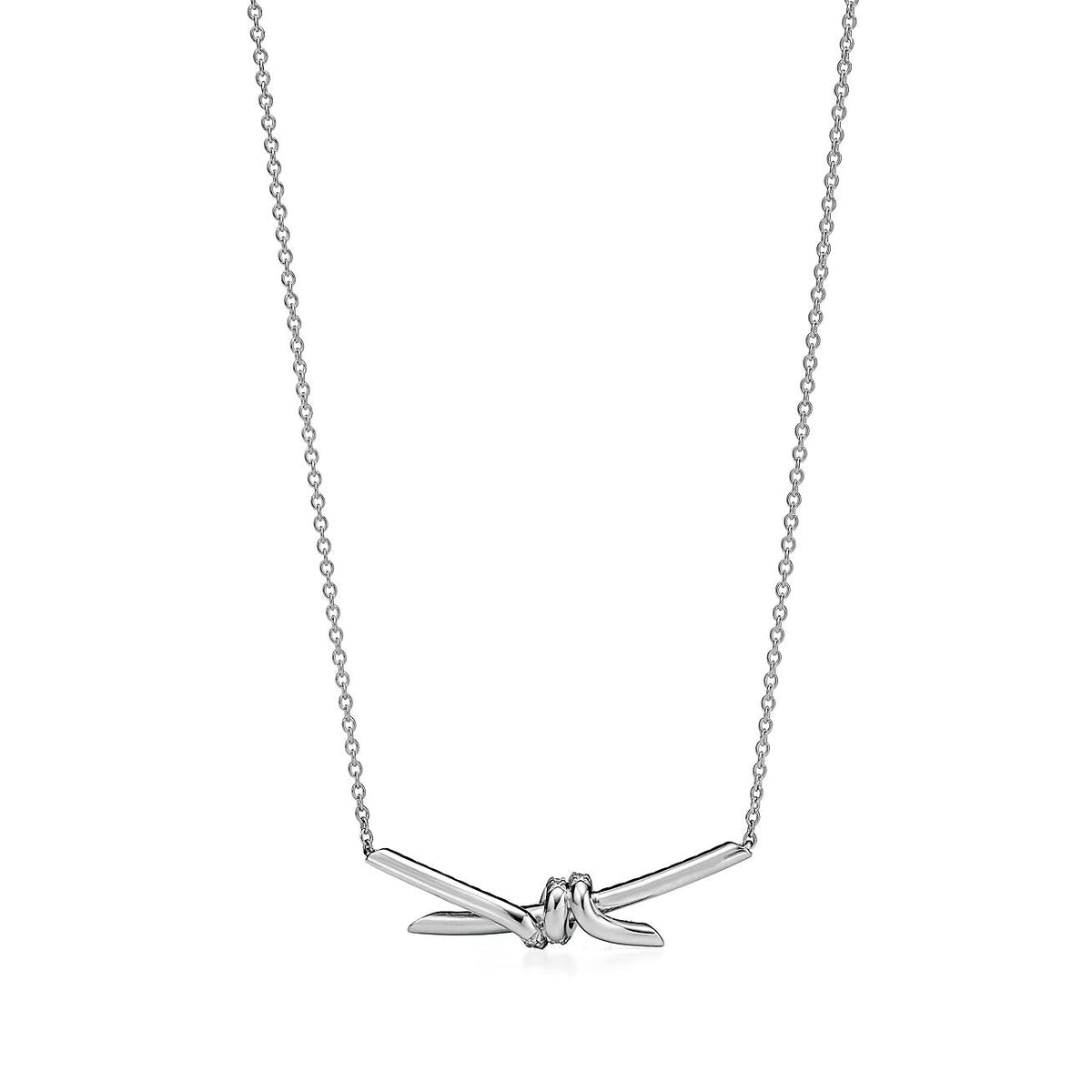[Eterna Jewels]KNOT PENDANT SILVER DIAMOND NECKLACE
