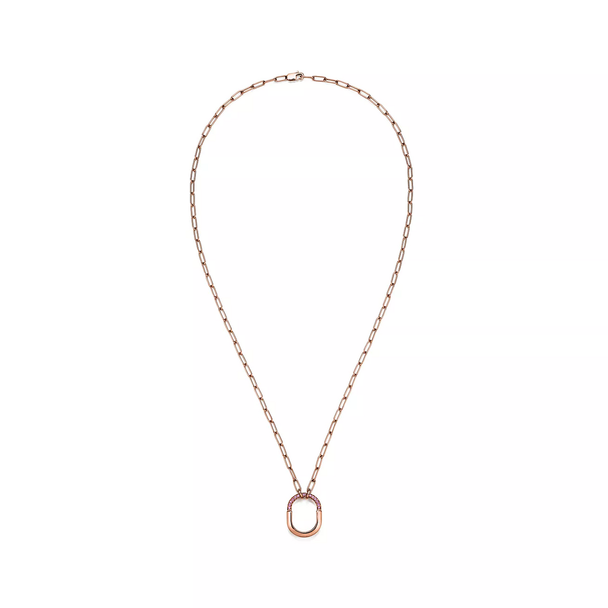 [Eterna Jewels]LOCK SMALL PENDANT PINK DIAMOND PINK GOLD NECKLACE