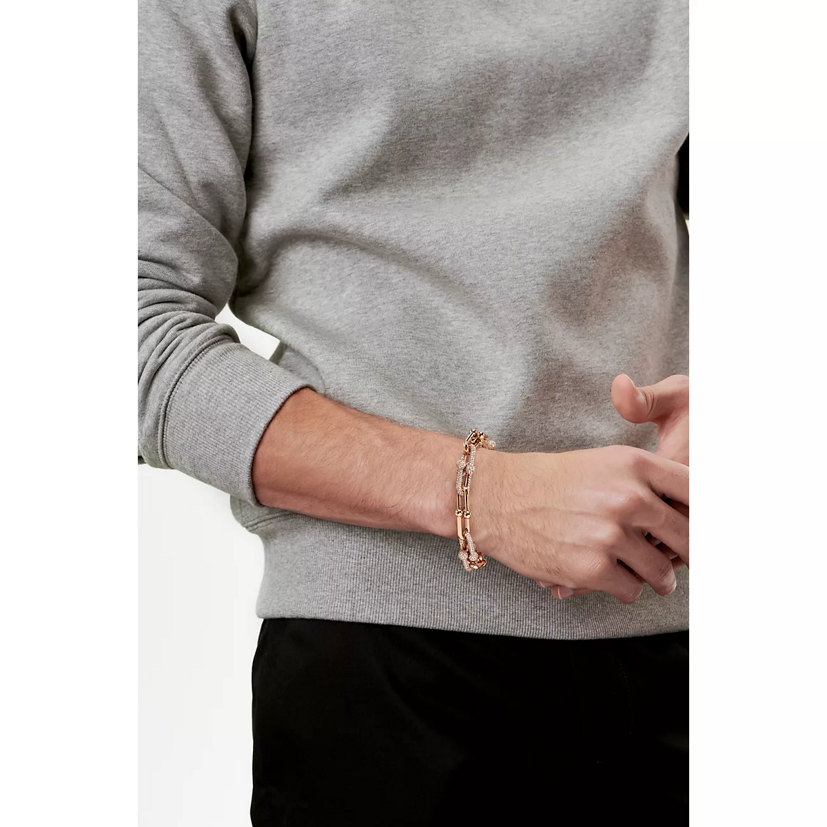 [Eterna Jewels]HARDWEAR LARGE LINK PINK GOLD PAVED DIAMOND BRACELET