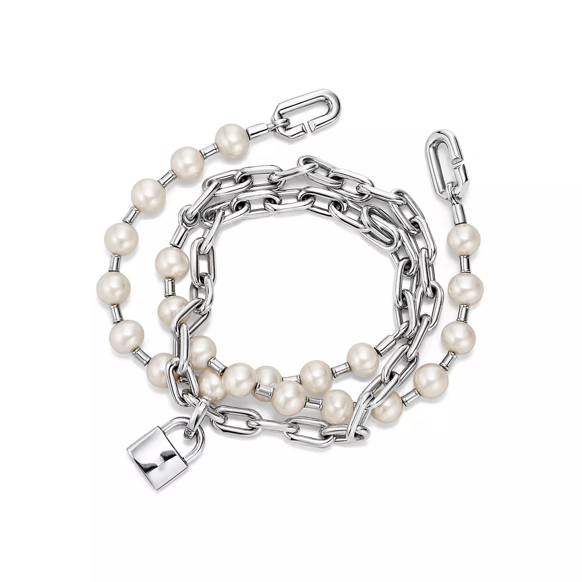 [Eterna Jewels]PEARL LOCK SILVER BRACELET