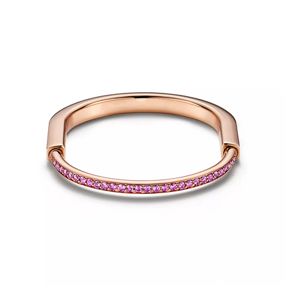 [Eterna Jewels]LOCK BRACELET ROSE DIAMOND PINK GOLD