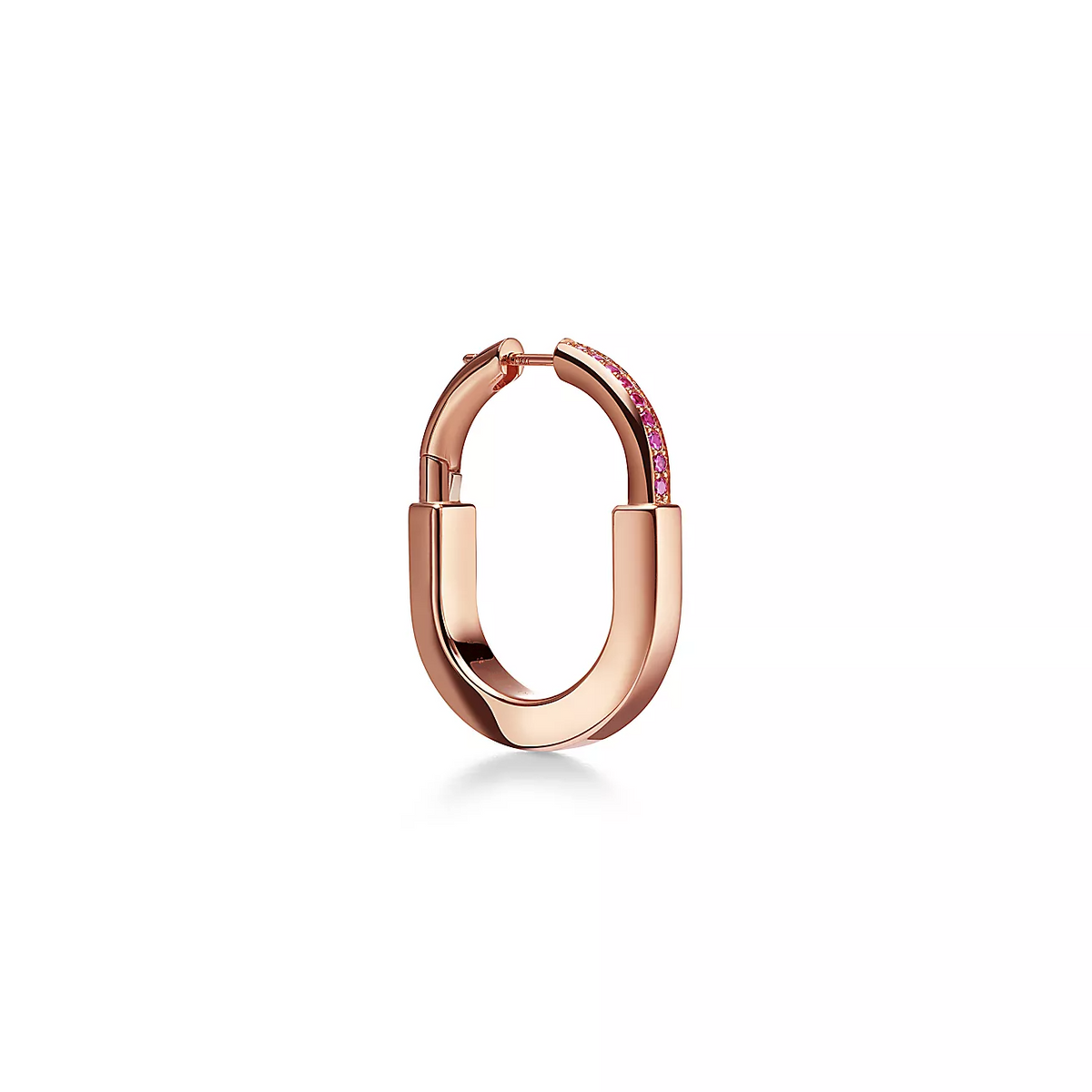 [Eterna Jewels]LOCK MEDIUM PINK DIAMOND PINK GOLD EARRINGS