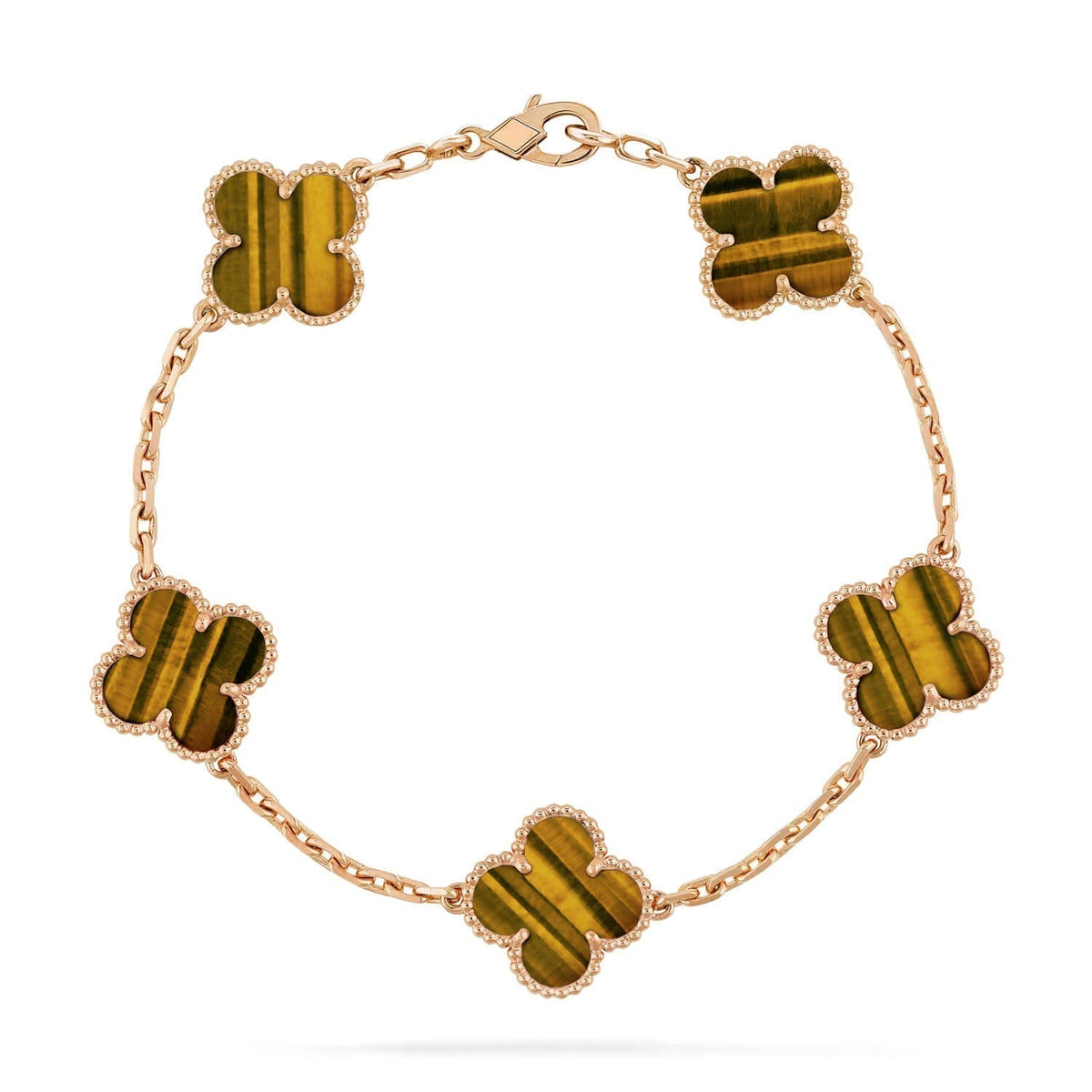 [Eterna Jewels] CLOVER 5 MOTIFS TIGER EYE BRACELET COLLECTION