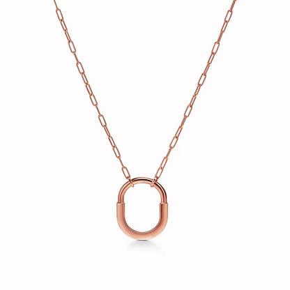 [Eterna Jewels]LOCK MEDIUM PENDANT PINK DIAMOND PINK GOLD NECKLACE