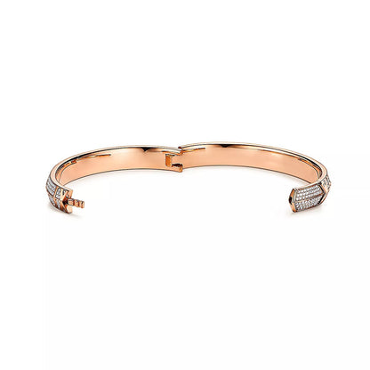 [Eterna Jewels]ATLAS X PINK GOLD DIAMOND PAVED BRACELET