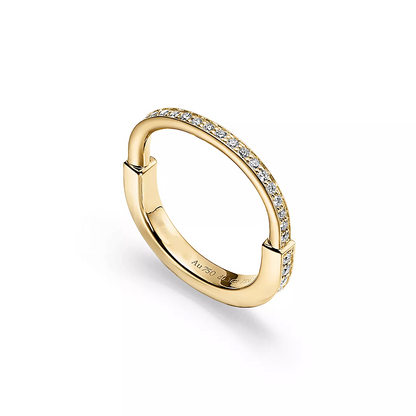 [Eterna Jewels]LOCK RING GOLD DIAMOND PAVED
