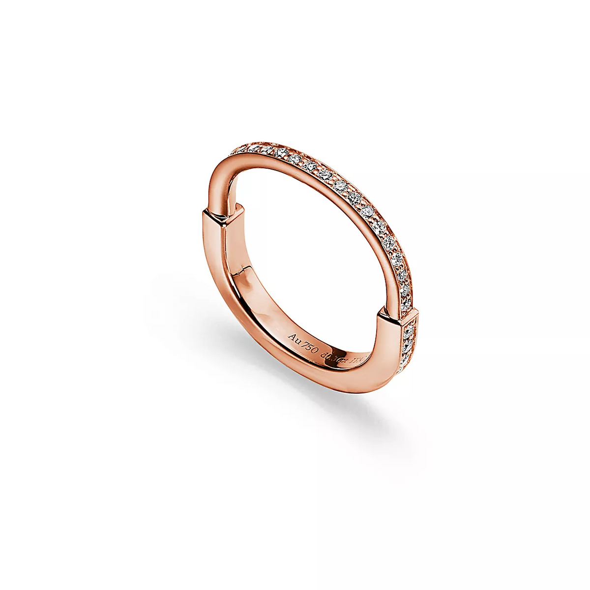 [Eterna Jewels]LOCK RING PINK GOLD DIAMOND PAVED