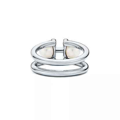 [Eterna Jewels]DOUBLE PEARL SILVER RING