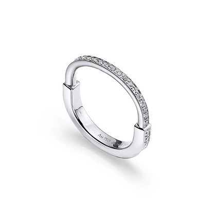 [Eterna Jewels]LOCK RING SILVER DIAMOND PAVED