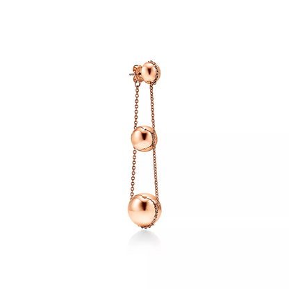 [Eterna Jewels]TRIPLE DROP PINK GOLD EARRINGS