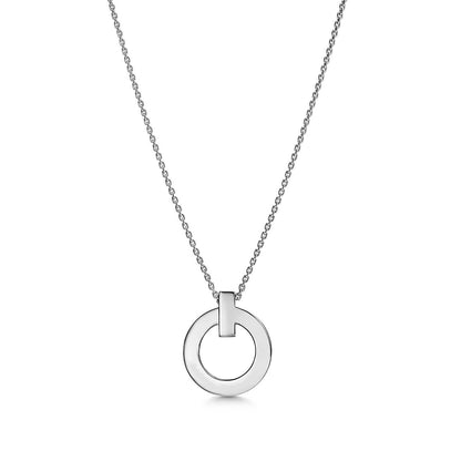 [Eterna Jewels]T CIRCLE PENDENT SILVER NECKLACE