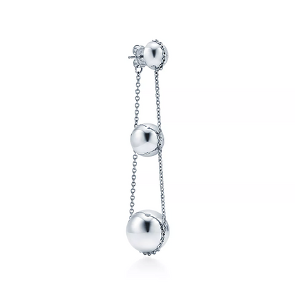 [Eterna Jewels]TRIPLE DROP SILVER EARRINGS