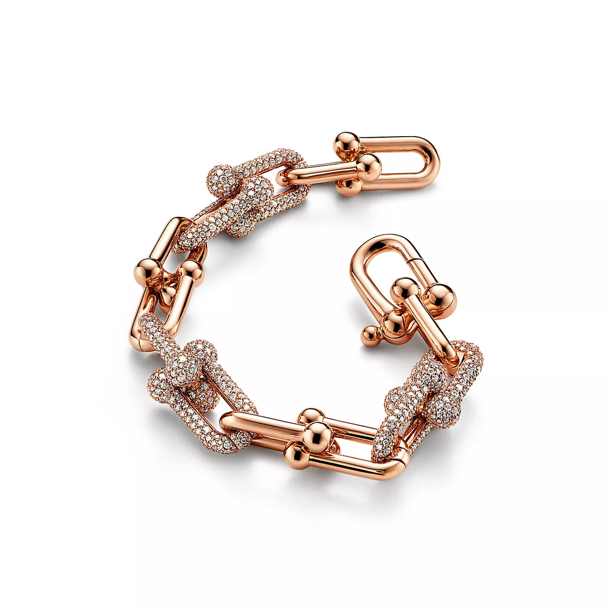 [Eterna Jewels]HARDWEAR LARGE LINK PINK GOLD PAVED DIAMOND BRACELET