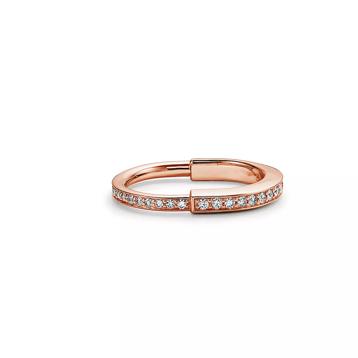 [Eterna Jewels]LOCK RING PINK GOLD DIAMOND PAVED