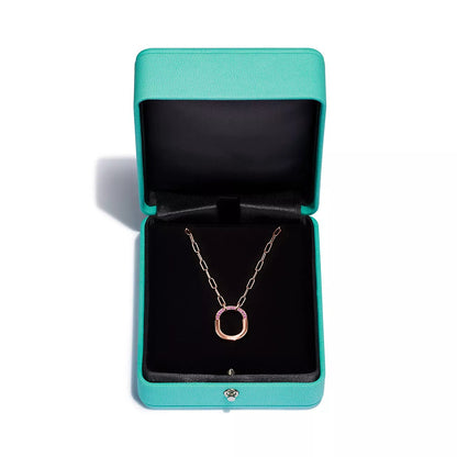 [Eterna Jewels]LOCK SMALL PENDANT PINK DIAMOND PINK GOLD NECKLACE