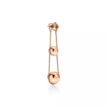 [Eterna Jewels]TRIPLE DROP PINK GOLD EARRINGS