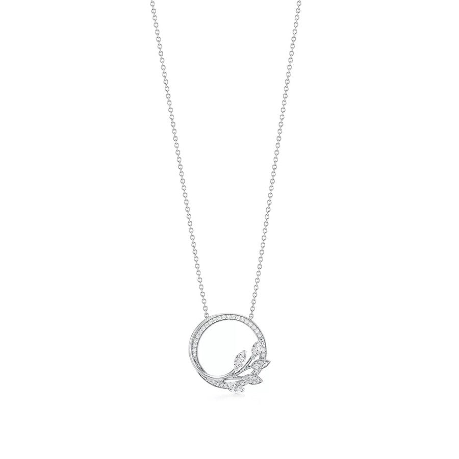 [Eterna Jewels]DIAMOND VINE CIRCLE PENDANT PLATINUM NECKLACE