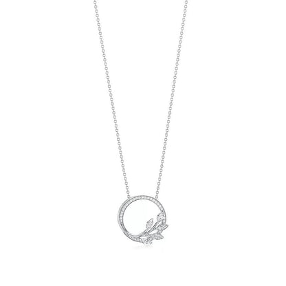 [Eterna Jewels]DIAMOND VINE CIRCLE PENDANT PLATINUM NECKLACE