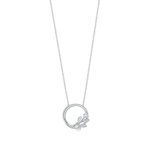 [Eterna Jewels]DIAMOND VINE CIRCLE PENDANT PLATINUM NECKLACE