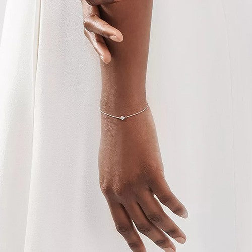 [Eterna Jewels]DIAMOND STERLING SILVER AQUAMARINE BUBBLE BRACELET