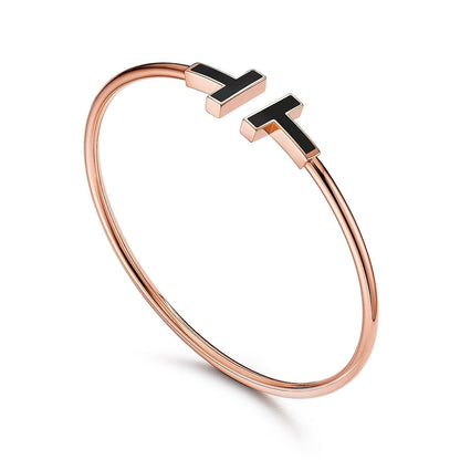 [Eterna Jewels]T BRACELET 1.8MM ONYX PINK GOLD