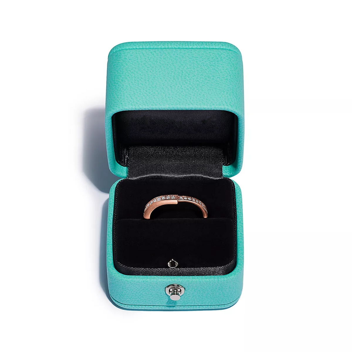 [Eterna Jewels]LOCK RING PINK GOLD DIAMOND PAVED