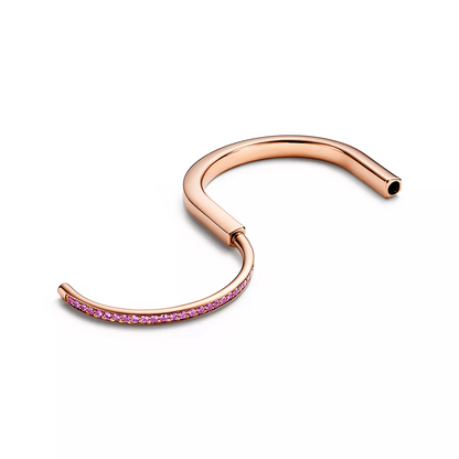 [Eterna Jewels]LOCK BRACELET ROSE DIAMOND PINK GOLD