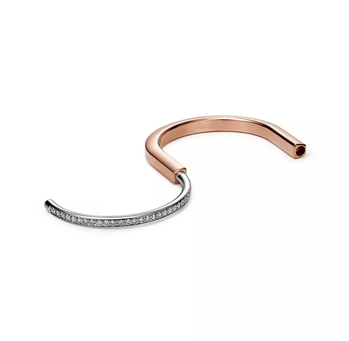 [Eterna Jewels]LOCK BRACELET ROSE AND WHITE GOLD DIAMOND