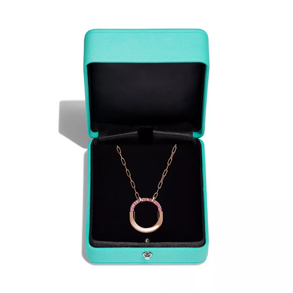 [Eterna Jewels]LOCK MEDIUM PENDANT PINK DIAMOND PINK GOLD NECKLACE