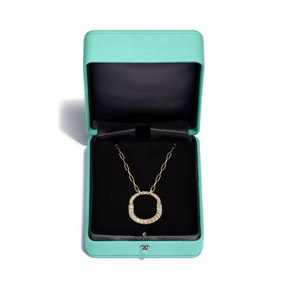 [Eterna Jewels]LOCK NECKLACE MEDIUM PENDANT GOLD PAVED DIAMONDS