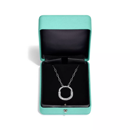 [Eterna Jewels]LOCK NECKLACE MEDIUM PENDANT SILVER PAVED DIAMONDS