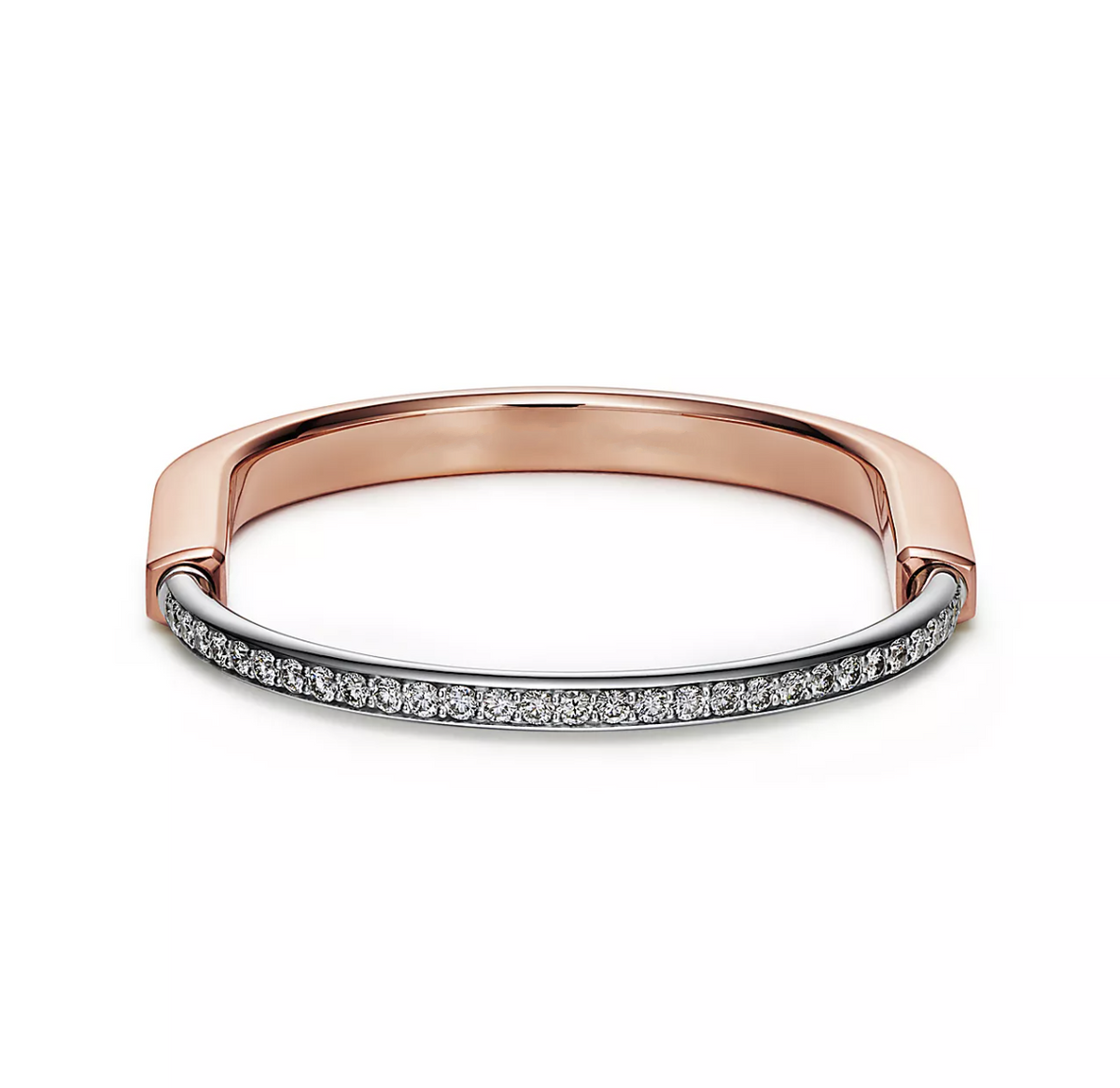 [Eterna Jewels]LOCK BRACELET ROSE AND WHITE GOLD DIAMOND