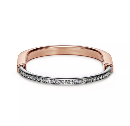 [Eterna Jewels]LOCK BRACELET ROSE AND WHITE GOLD DIAMOND