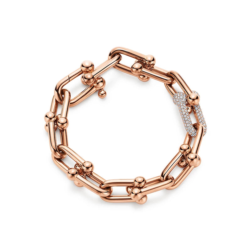 [Eterna Jewels]HARDWEAR BRACELET PINK GOLD AND SILVER DIAMOND