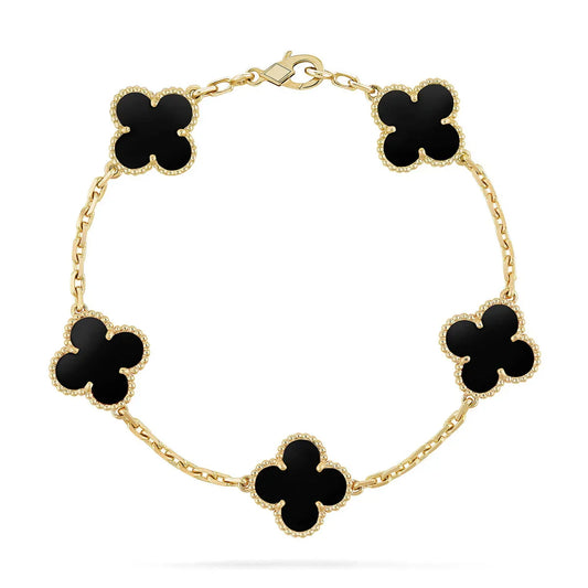 [Eterna Jewels] CLOVER 5 MOTIF ONYXS BRACELET COLLECTION