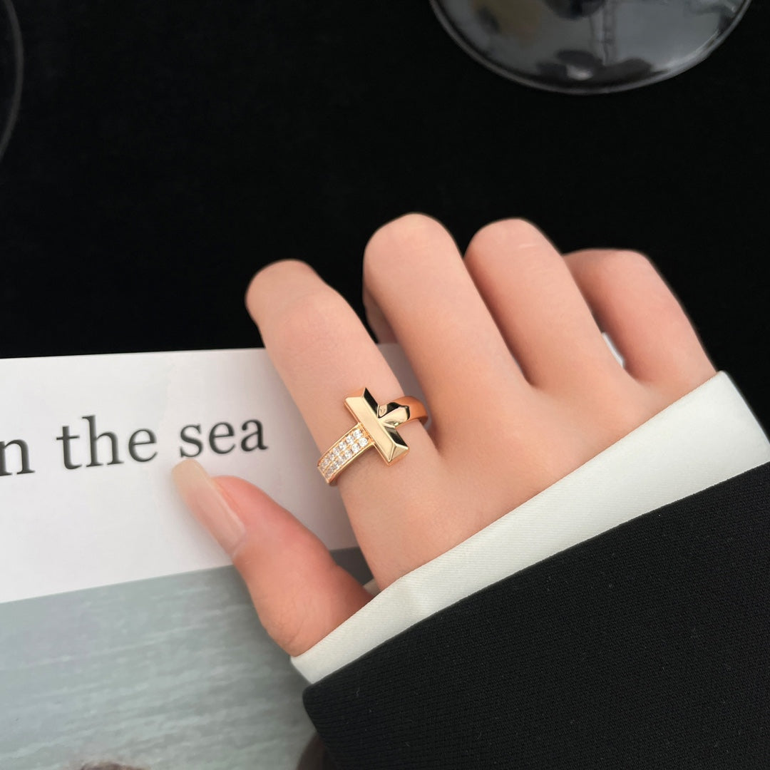 [Eterna Jewels]T WIDE DIAMOND RING