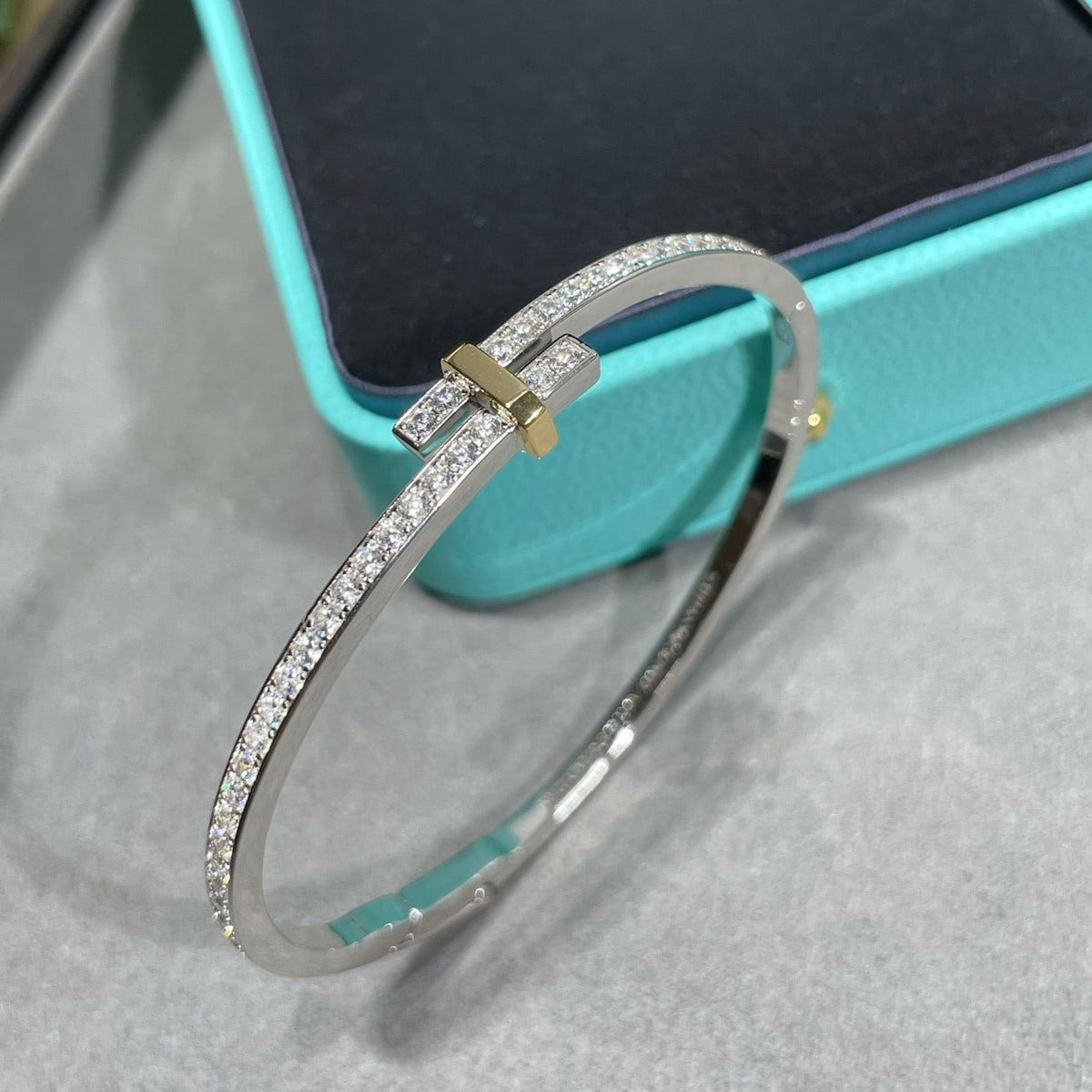 [Eterna Jewels]EDGE DIAMOND GOLD SILVER BRACELET