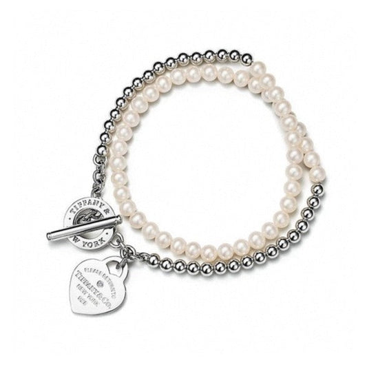 [Eterna Jewels]RETURN TO TIF HEART TAF BEAD PEARL BRACELET