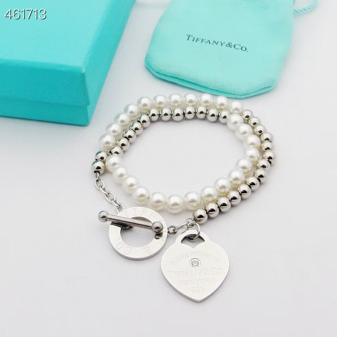 [Eterna Jewels]RETURN TO TIF HEART TAF BEAD PEARL BRACELET