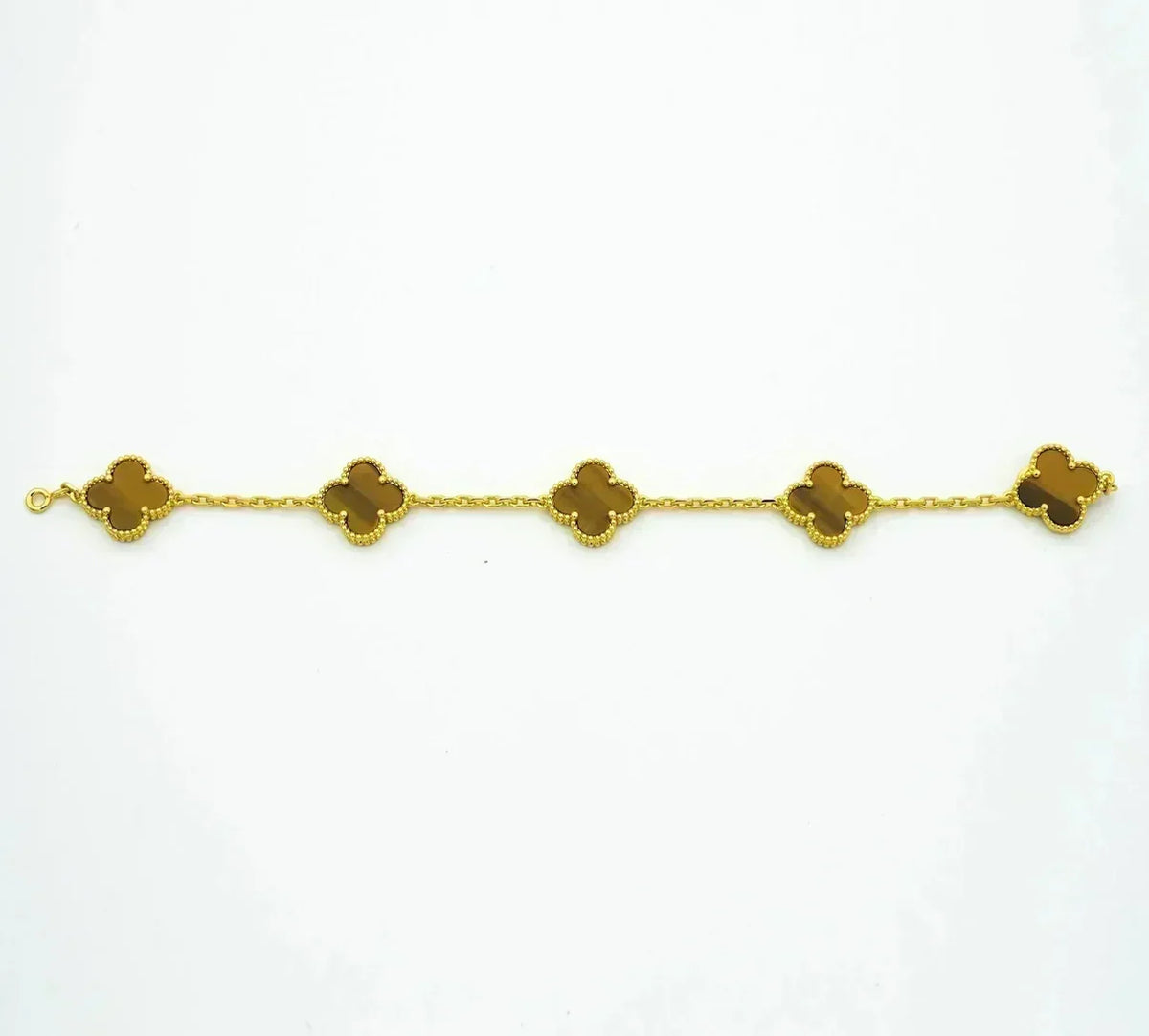 [Eterna Jewels] CLOVER 5 MOTIFS TIGER EYE BRACELET COLLECTION