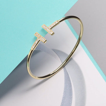 [Eterna Jewels]T BRACELET 1.8MM GOLD DIAMOND