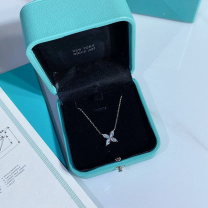 [Eterna Jewels]PLATINUM AND DIAMOND VICTORIA PENDANT NECKLACE
