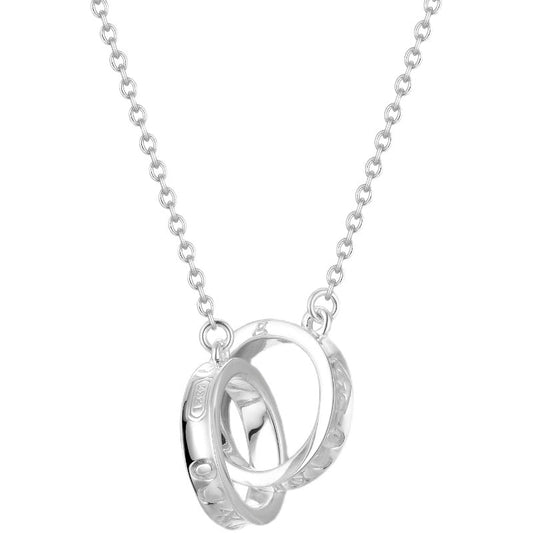[Eterna Jewels]NECKLACE FEMALE DOUBLE RING DOUBLE CIRCLE COUPLE PENDANT